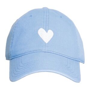 NWT Kerri Rosenthal Embroidered Heart Hat - Light Blue